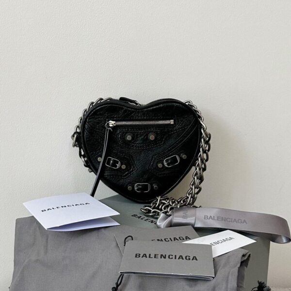 Balenciaga Le Cagole Heart Mini Bag In Black