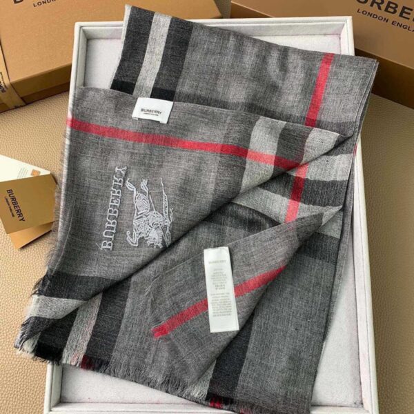 Burberry Lightweight Check Wool Silk Scarf