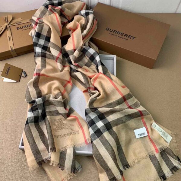 Burberry Lightweight Check Wool Silk Scarf