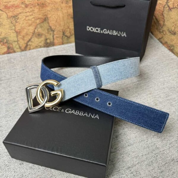 Dolce & Gabbana Denim Belt With DG Logo