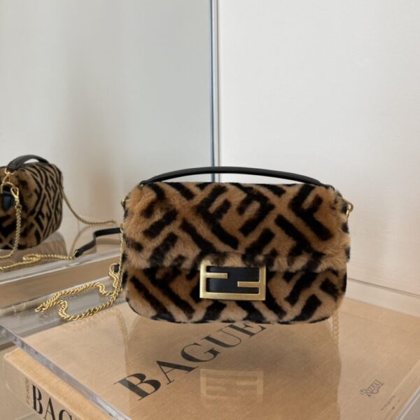 Fendi Baguette Brown Sheepskin Bag