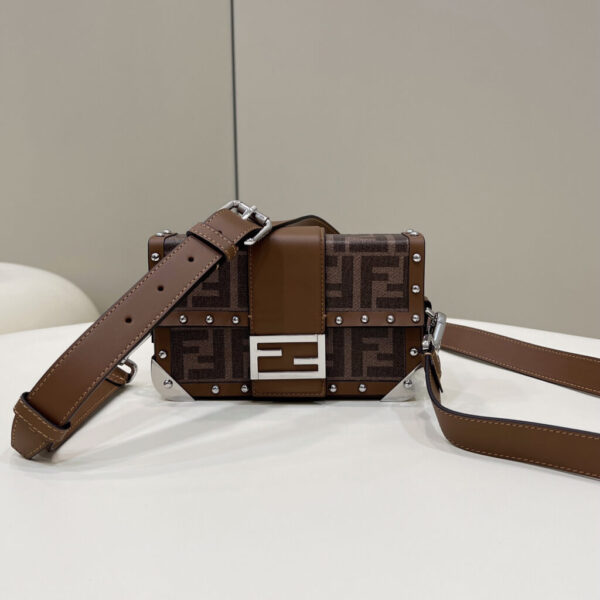 Fendi Baguette Trunk Mini Brown Fabric Bag