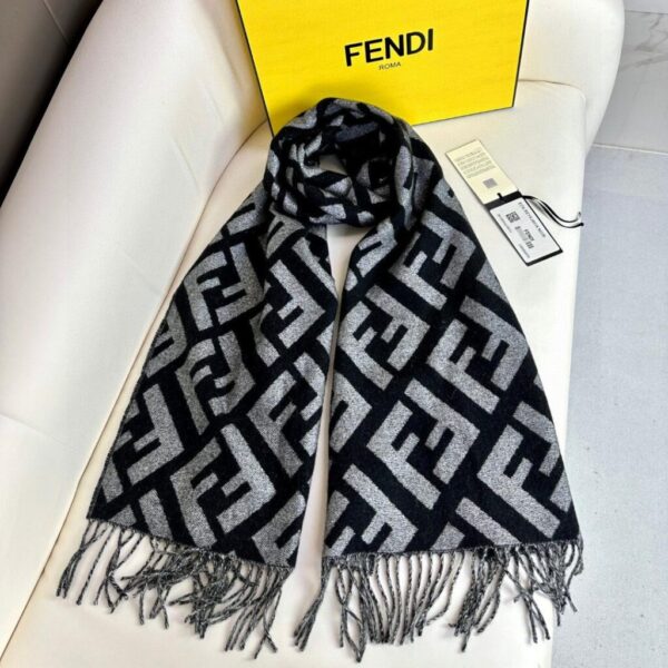 Fendi Black Cashmere Scarf