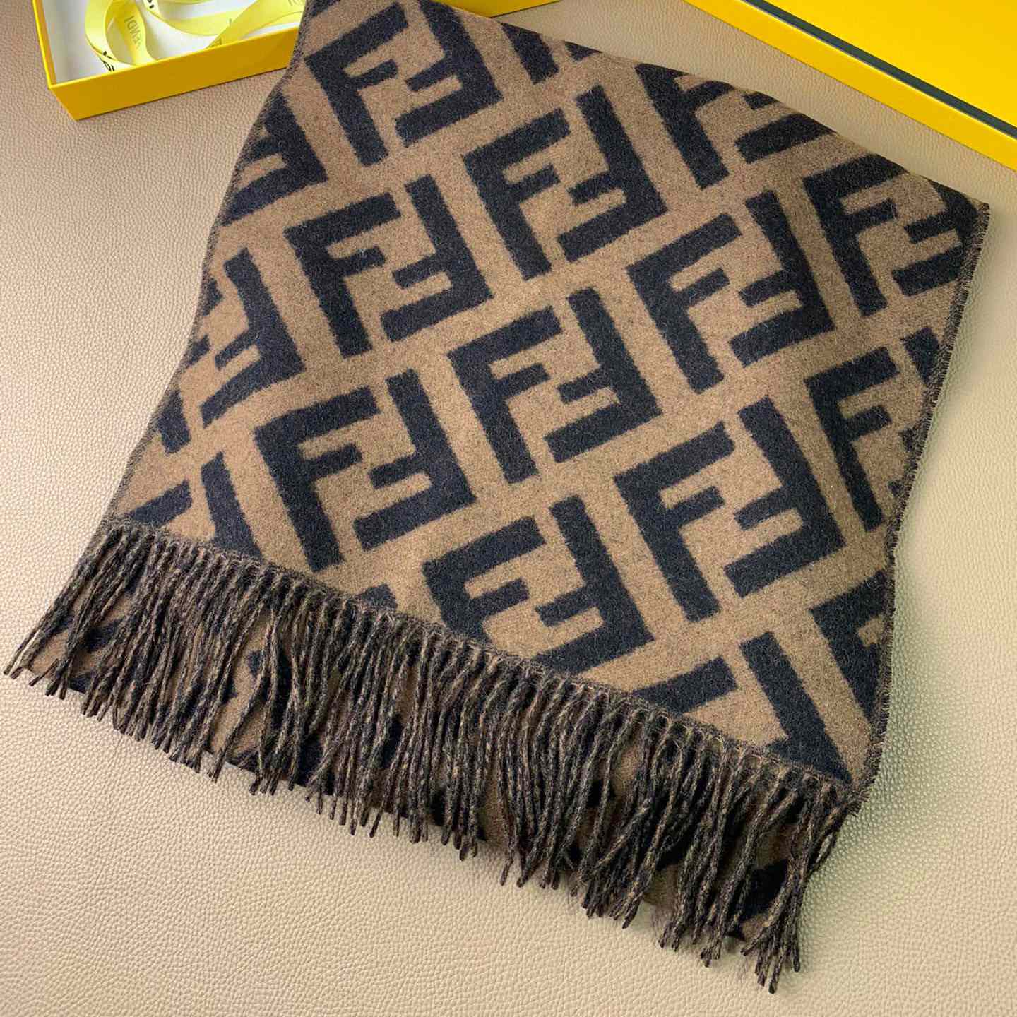 Fendi Brown Cashmere Scarf