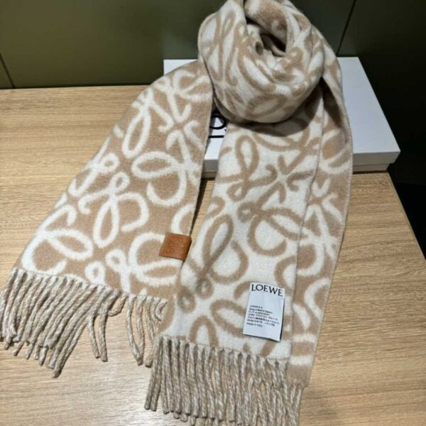 Loewe Anagram Scarf In Alpaca And Wool