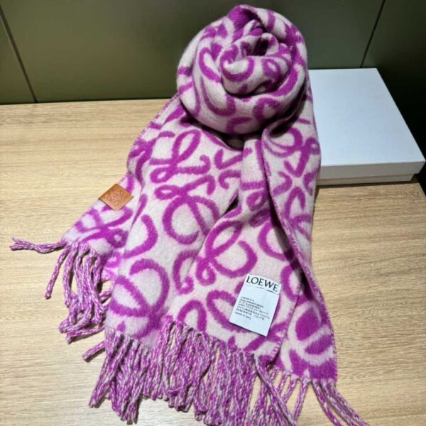 Loewe Anagram Scarf In Alpaca And Wool