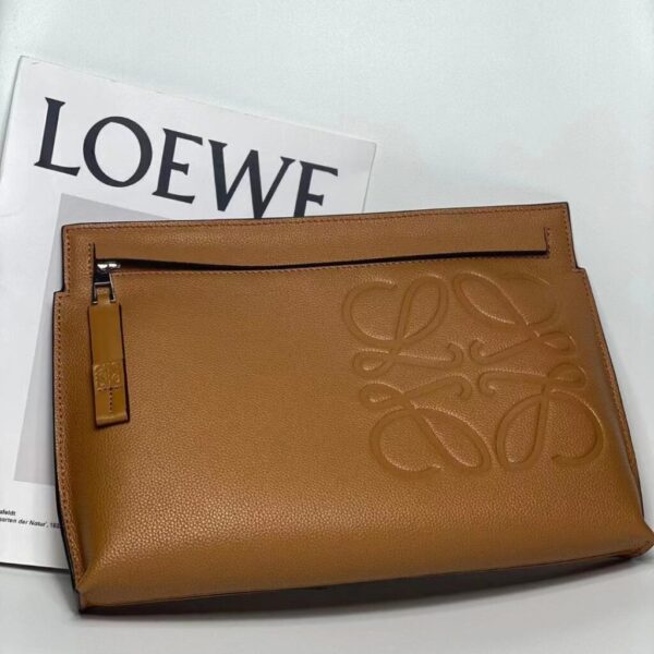 Loewe T Pouch In Grained Calfskin